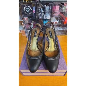✨ Dolce & Gabbana Black Leather Slingback Heels – Size 35.5
